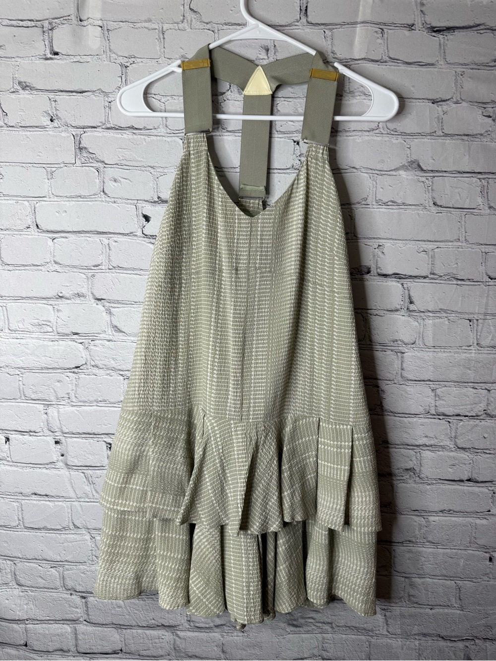 Derek Lam 10 Crosby INTERMIX Light Sage Green Slip with Textured Accents size 2
